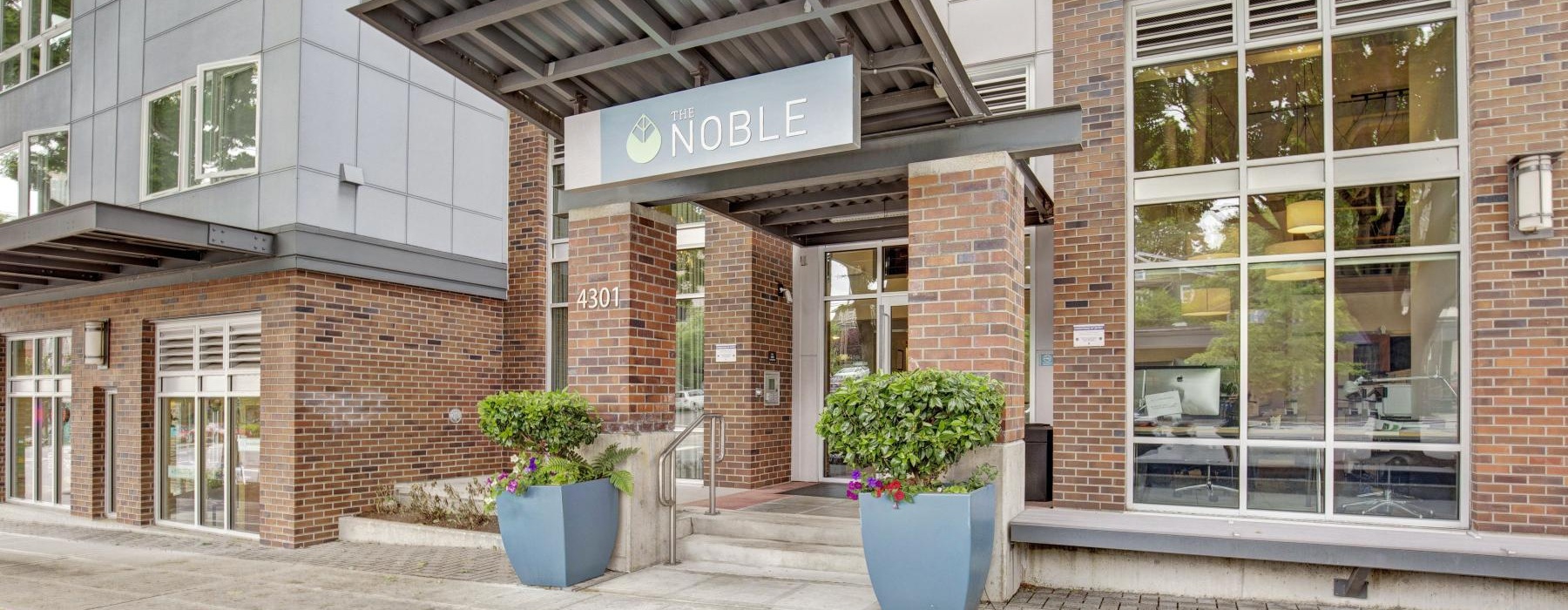 a building with a sign on the front