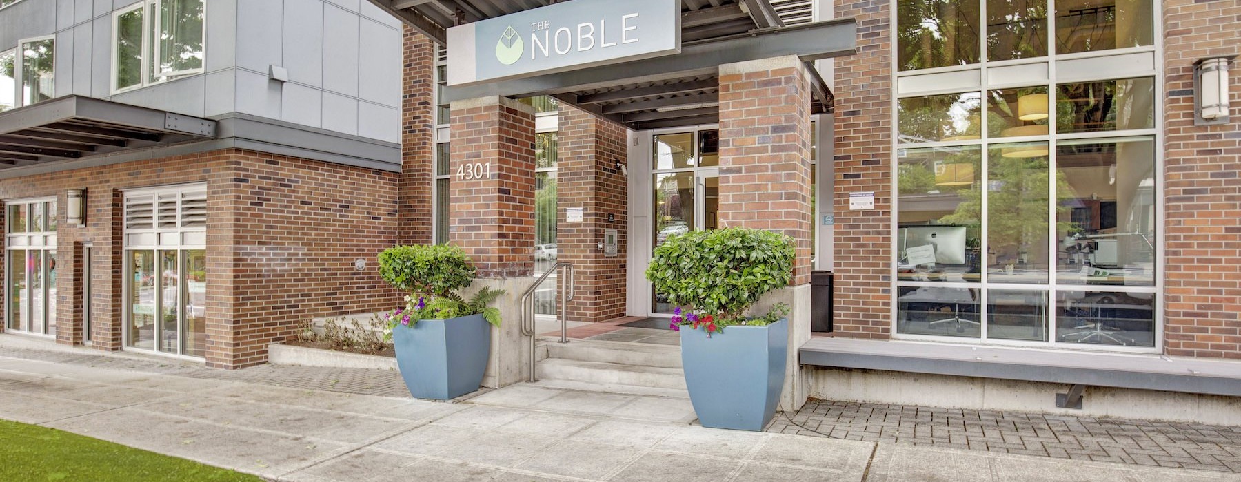 a building with a sign on the front